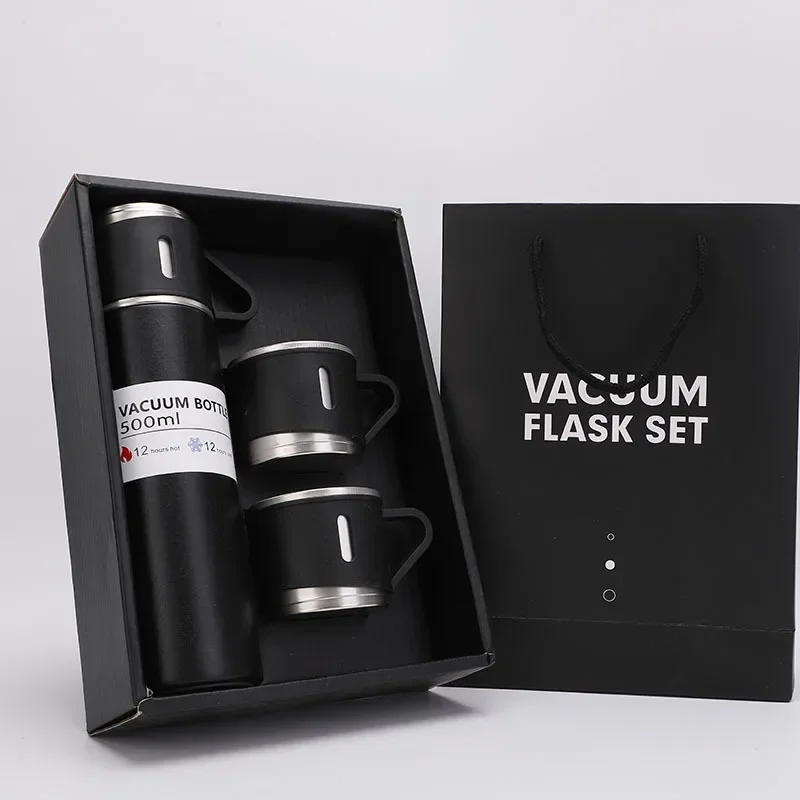 500ML 304 Stainless Steel Vacuum Flask Insulated Bottle Gift Set Coffee Mug Business Style Insulated Water Bottle for Tea Coffee