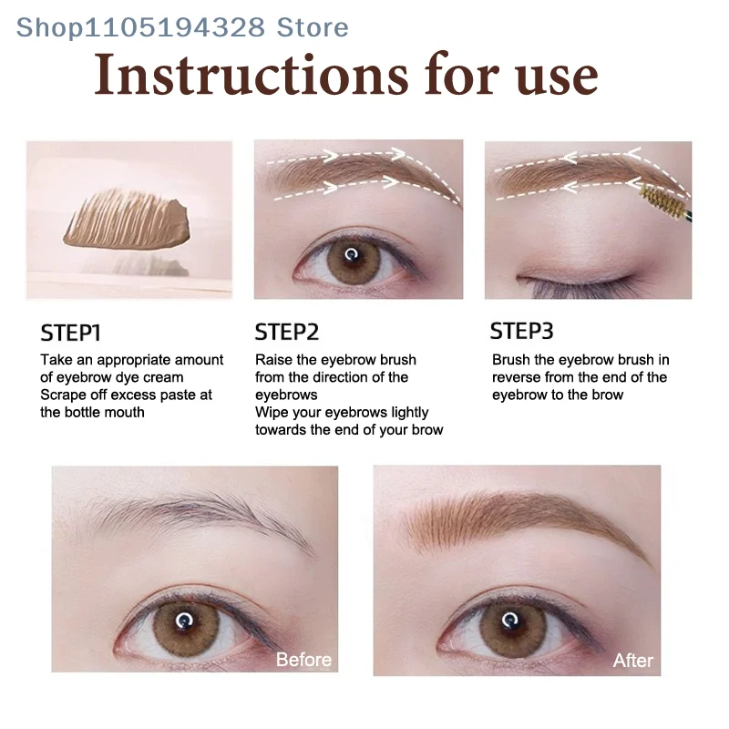 3 farben Langlebige Feste Augenbraue Mascara Creme Wasserdicht Färben Farbe Schnell trocknend Augenbraue Gel Mit Pinsel Augen Schönheit make-up