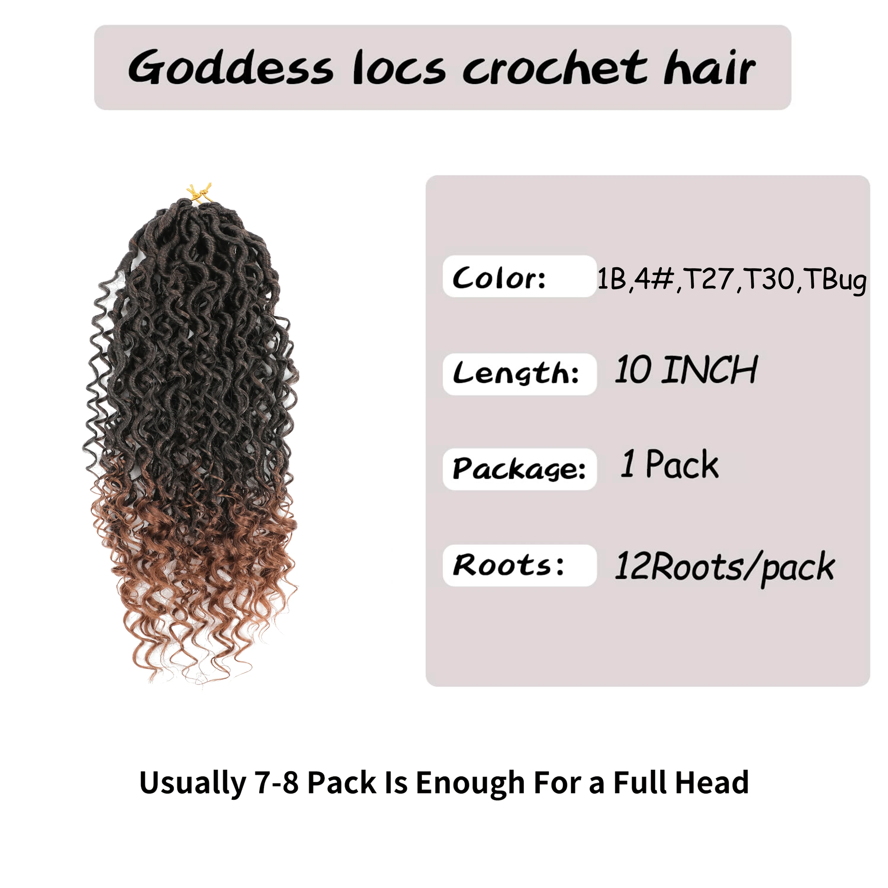 Goddess Locs Crochet Hair Boho Faux Locs Crochet Hair For Women Synthetic Hippie Locs Pre Looped Crochet Braids