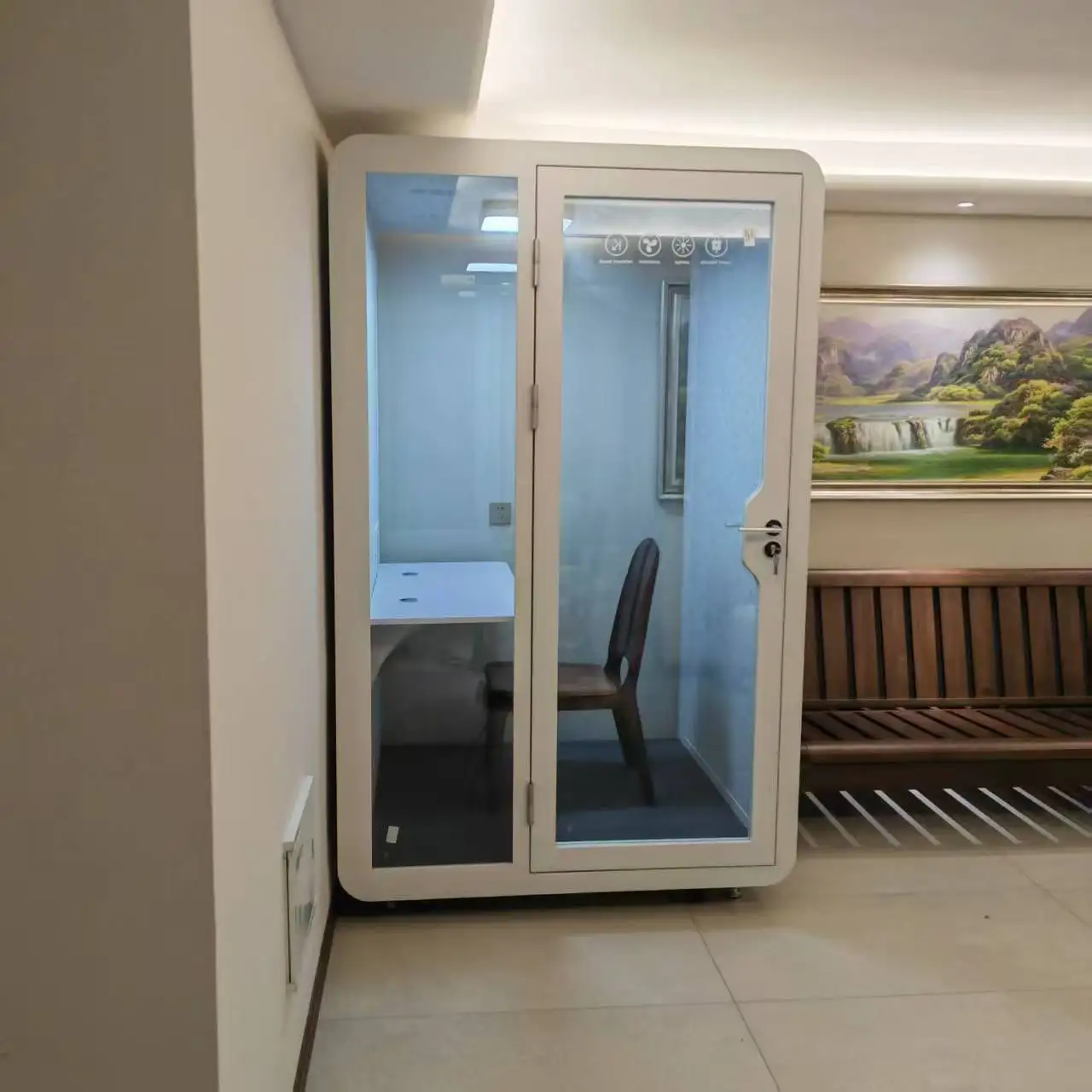 Movable Modular Modern Indoor Acoustic Private Booth Cabins Silence Soundproof Prefab Meeting Office Pod Box For Office Building