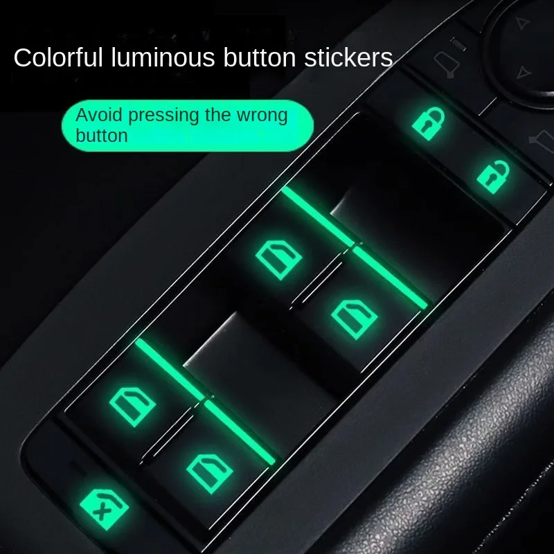 Auto general interior button sticker function switch button luminous prompt sticker door window glass lift car sticker Auto part