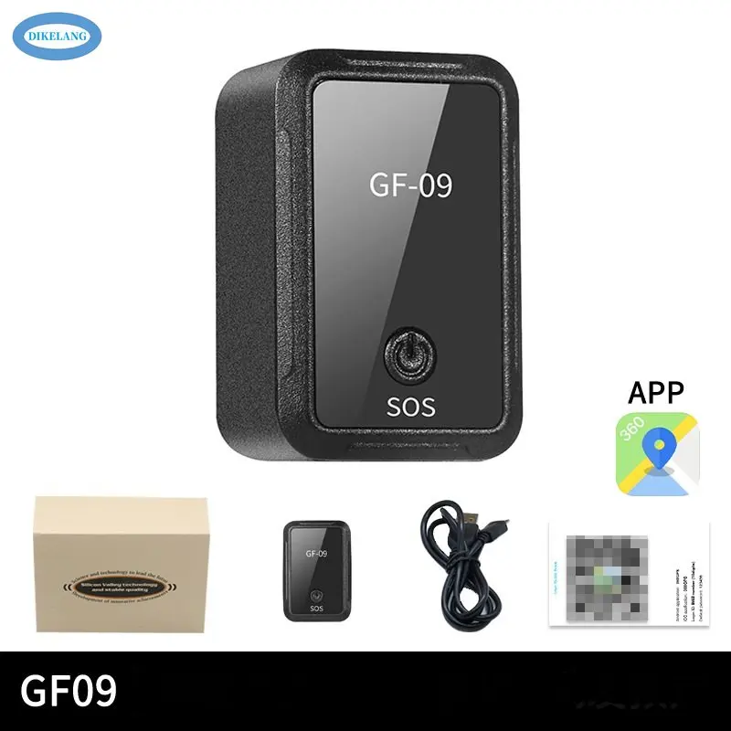 Mini GPS Tracker para Crianças e Idosos, Posicionamento BeiDou, Alarme Anti-Perdido, GF09
