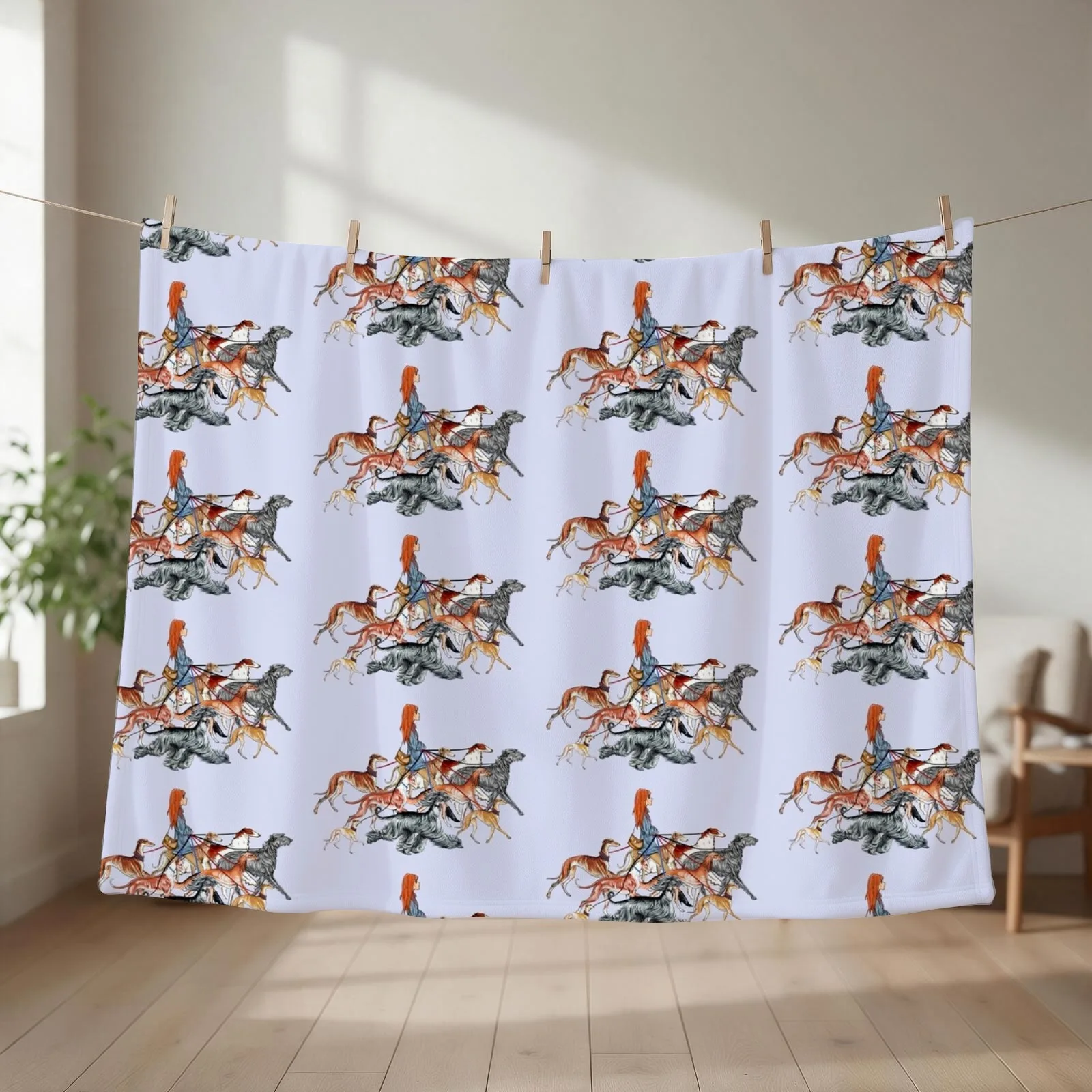 Walking the Sighthounds. The Original! (Artist - chepea2) UNDER ANY OTHER NAME, this is theft. Only buy here pleas Throw Blanket