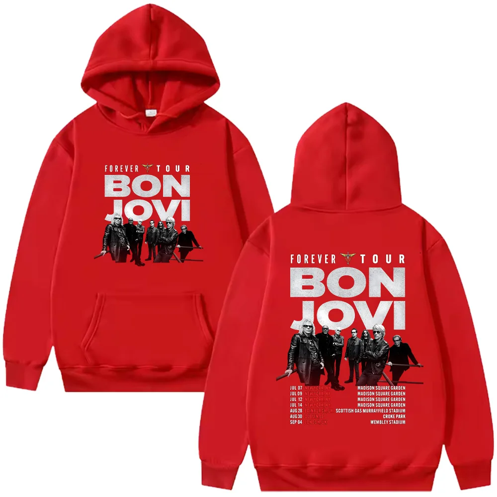 Bon Jovi Band sudaderas con capucha Bon Jovi Forever Tour ropa gráfica Unisex High Street jerseys de manga larga ropa de calle de gran tamaño con capucha