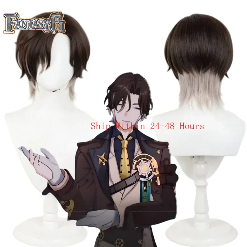 

Game Honkai:Star Rail Mr Reca Game Cosplay Wig 30cm Brown Short Hair High Heat Resistant Wig Mr Reca Cosplay +Free Wig Cap