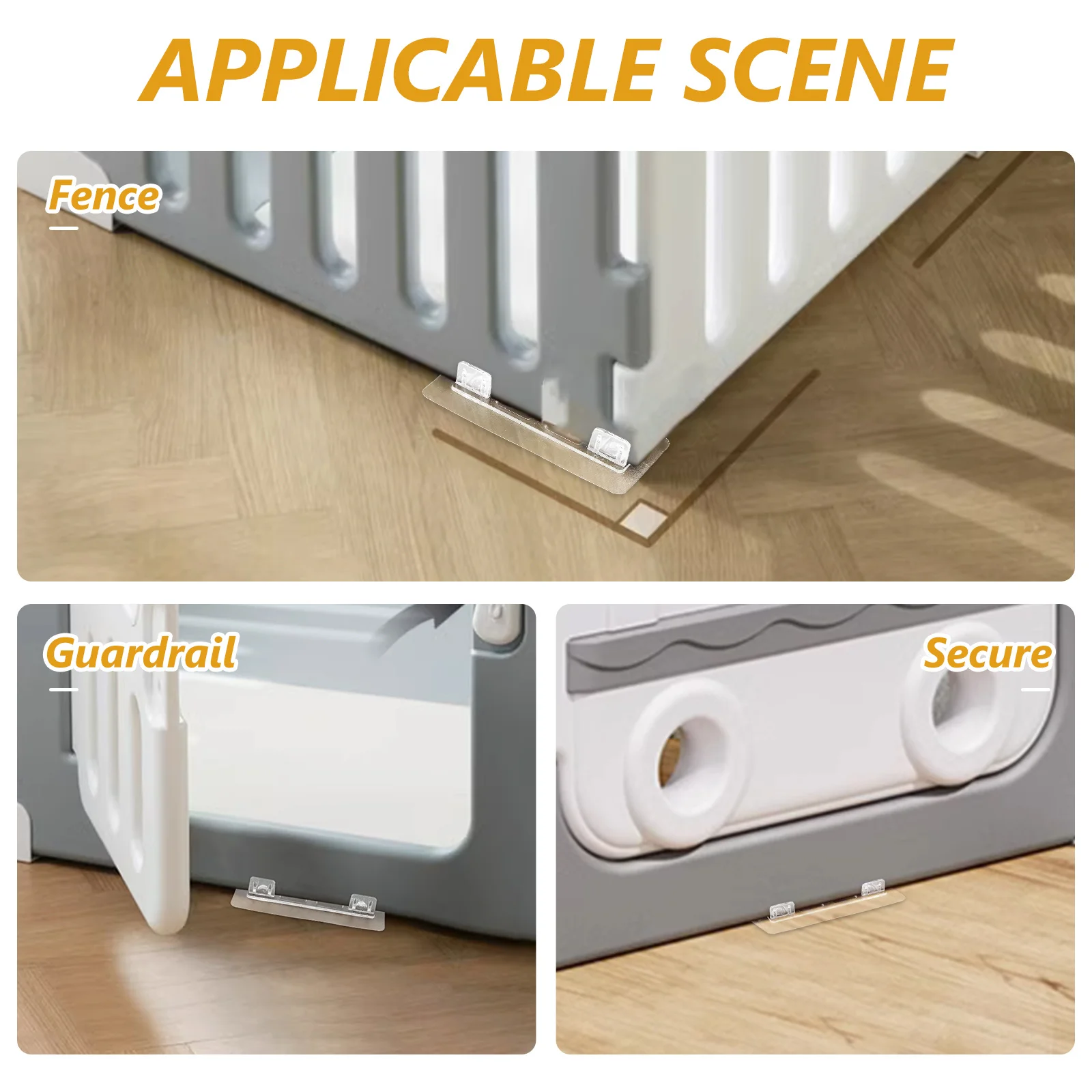 Cuscinetti adesivi antiscivolo per stabilizzatore per box da 8 pezzi per supporto base per box per bambini Fissatore stabilizzatore in plastica per uso domestico