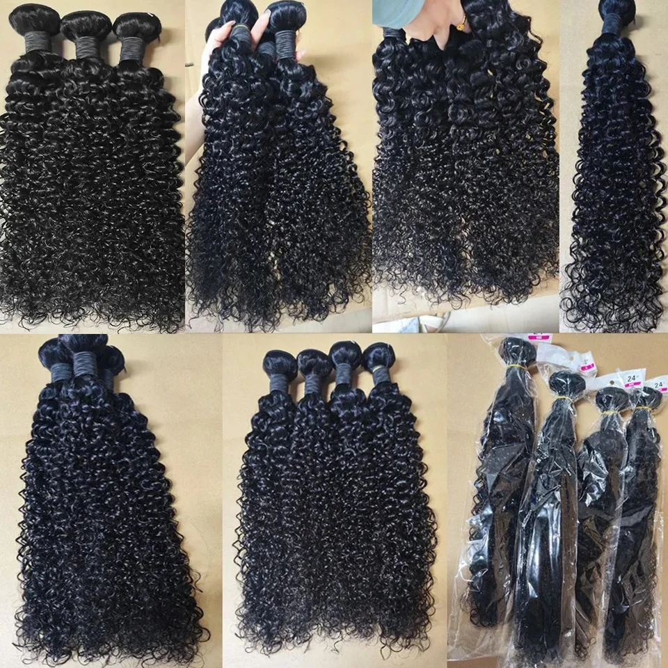Missanna 30 32 34 Curly Hair Bundles Soft Kinky Curly Human Hair Bundles Brazilian Jerry Curly Hair Sew-in Burmese Curl Bundles