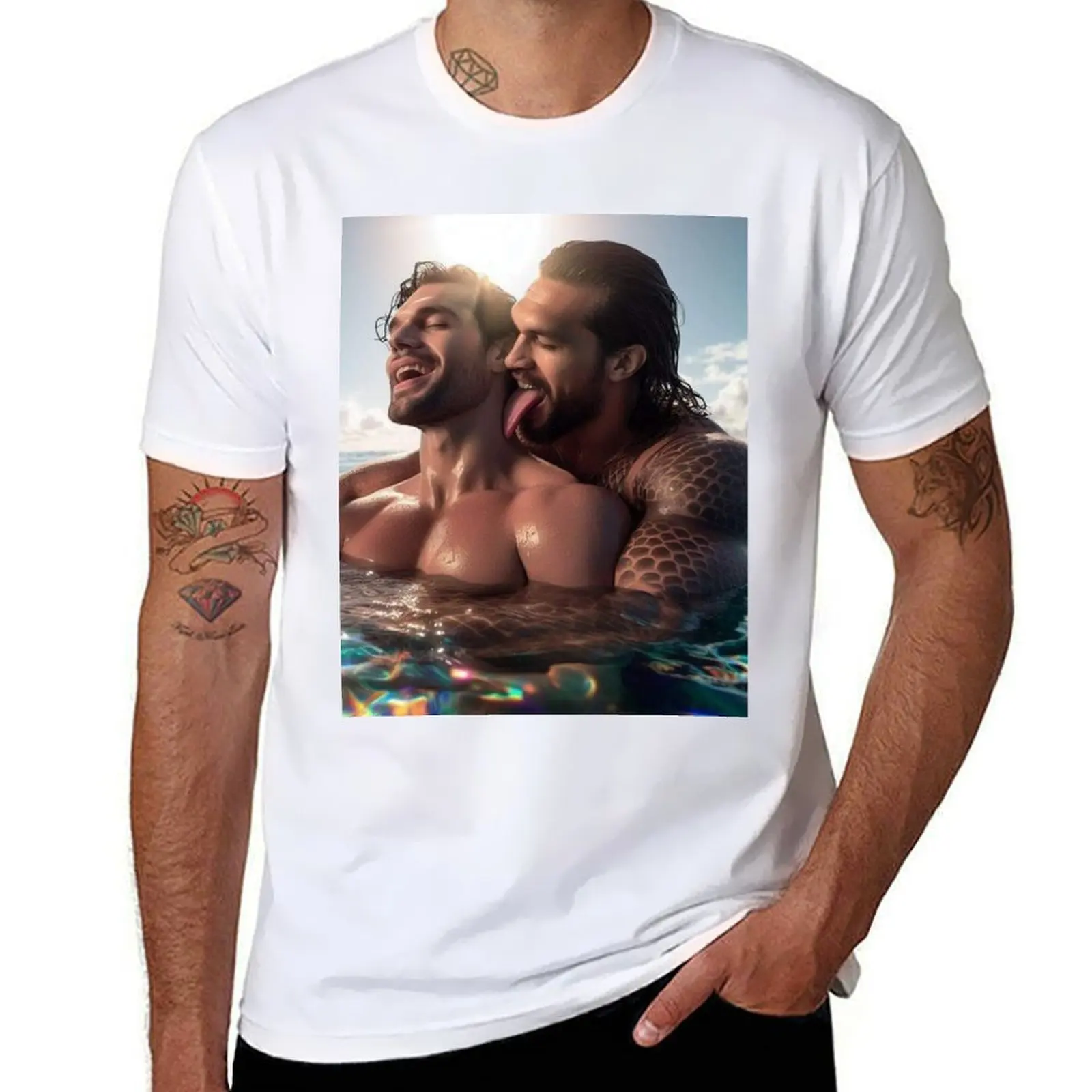 

jason momoa and henry cavill aesthetic T-Shirt t shirts for man pack cotton man t shirt graphic T-Shirt