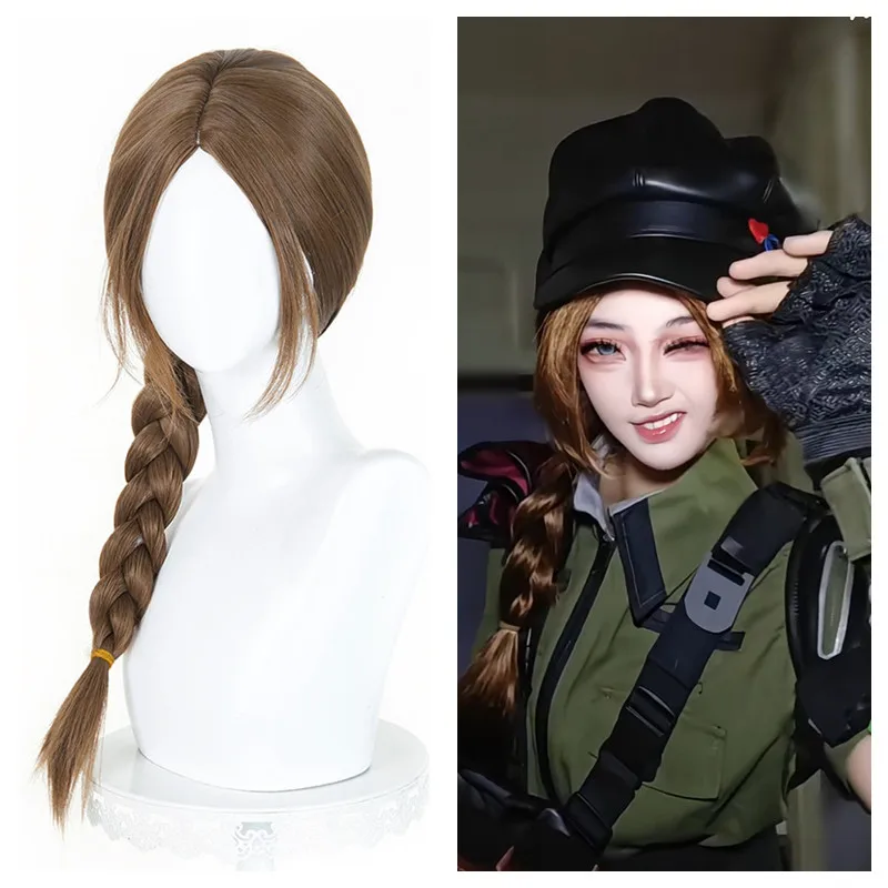 Already Styled Delta Action Cosplay Wig Brown Heat Resistant Synthetic Hair Anime Cosplay Wigs Halloween Party