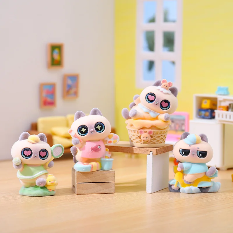 กล่องสุ่มแมวสยามน่ารักสไตล์ฟล็อกกิ้ง ขายดี ของตกแต่งบ้าน ของขวัญเซอร์ไพรส์ ขายส่ง