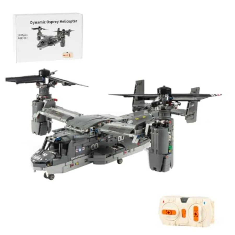 

Technic 2Mode Dynamic Osprey Helicopter Building Kit Military Series Building Bricks Set 1685pcs for Advanced Model Building En