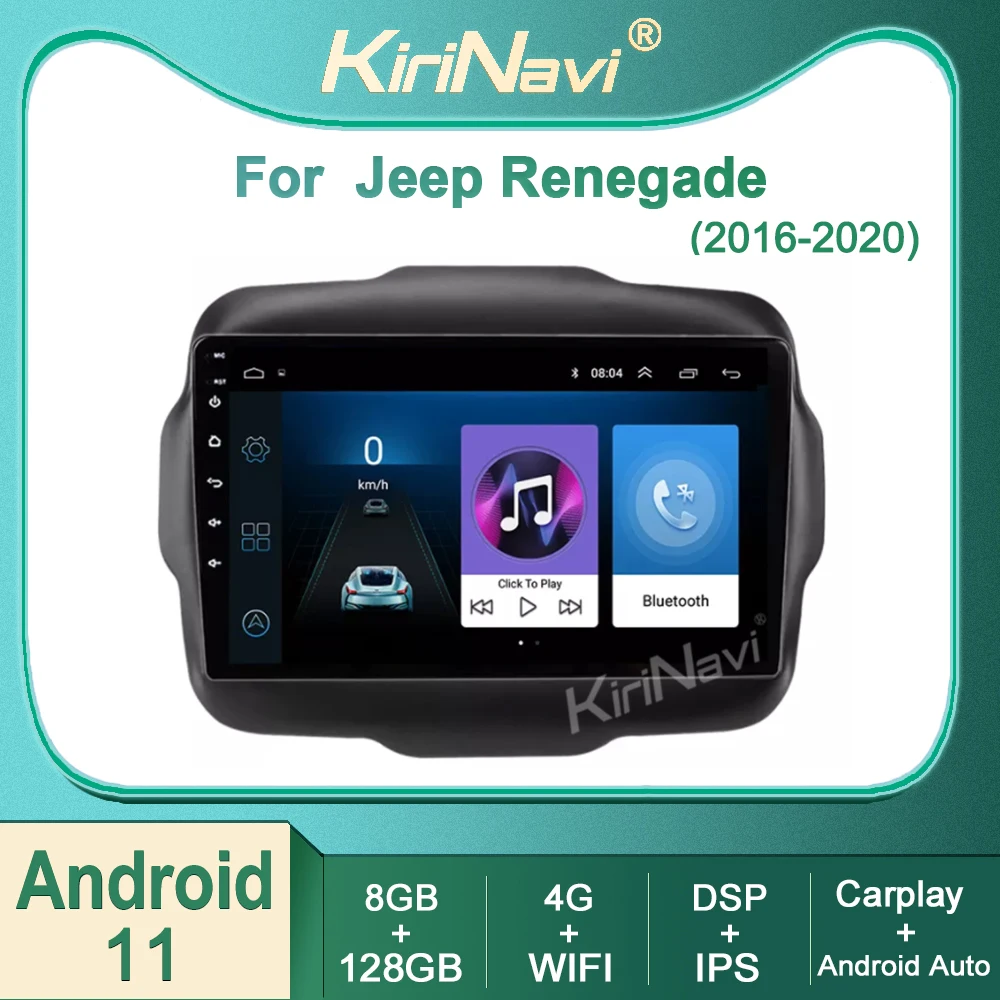 Autoradio Android 11 Auto DVD lettore multimediale per Jeep Renegade 2016-2020 No 2din navigazione GPS Autoradio Stereo DSP WIFI