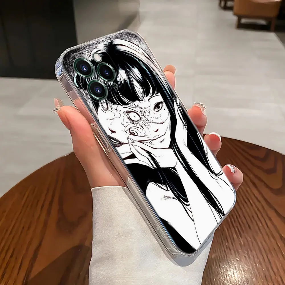 حافظة شفافة من الرعب الهزلي T-Tomies Junji Ito Manga لهاتف Apple iPhone 17 16 15 14 13 12 11 Pro Max Plus 16E 17Air