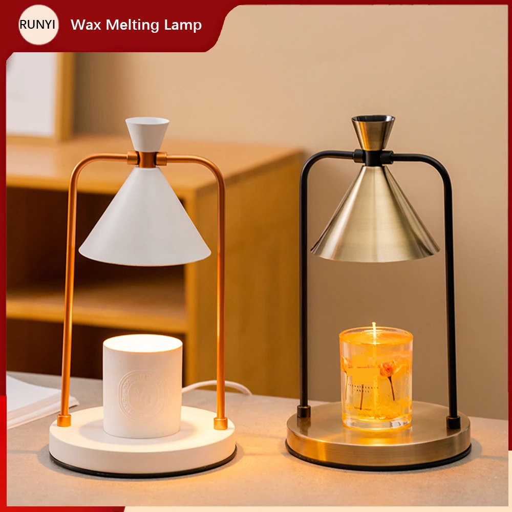 

Retro Candle Warmer LED Scented Wax Melting Metal Iron Aromatherapy Diffuser Wax Melt Lamps Dimmable Lighting Romantic Gift