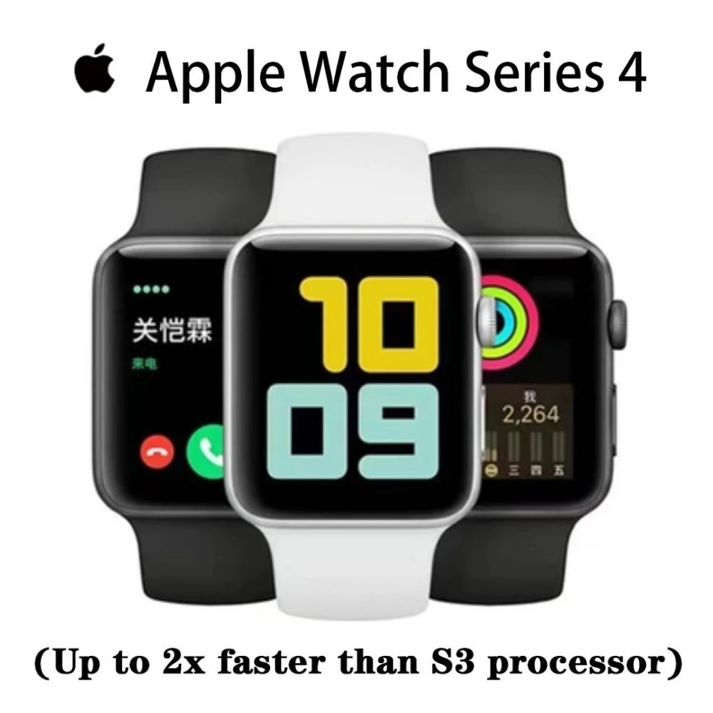 100% Original Apple Watch Series 4 40mm Apple Watch Aluminum Case with Sport Band iOS SmartWatch(Renewed)