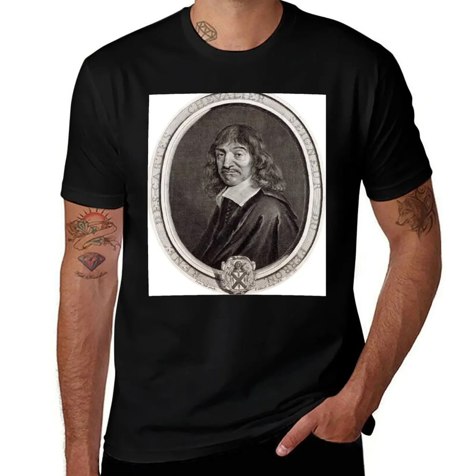 René Descartes T-Shirt cotton graphic tees basketball graphic tees men clothings