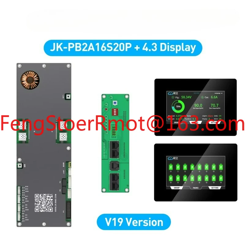 JIKONG V19 JK-PB2A16S20P Intelligent BMS 8S-16S 200A 24V 48V Li-ion/Lifepo4/LTO Battery Energy Inverter BMS Active Balancer 2A