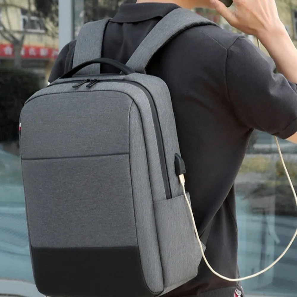 

Large Capacity Men Backpack Oxford Cloth with USB Charging Port Student School Bag Streetwear Leisure Travel Knapsack Travel