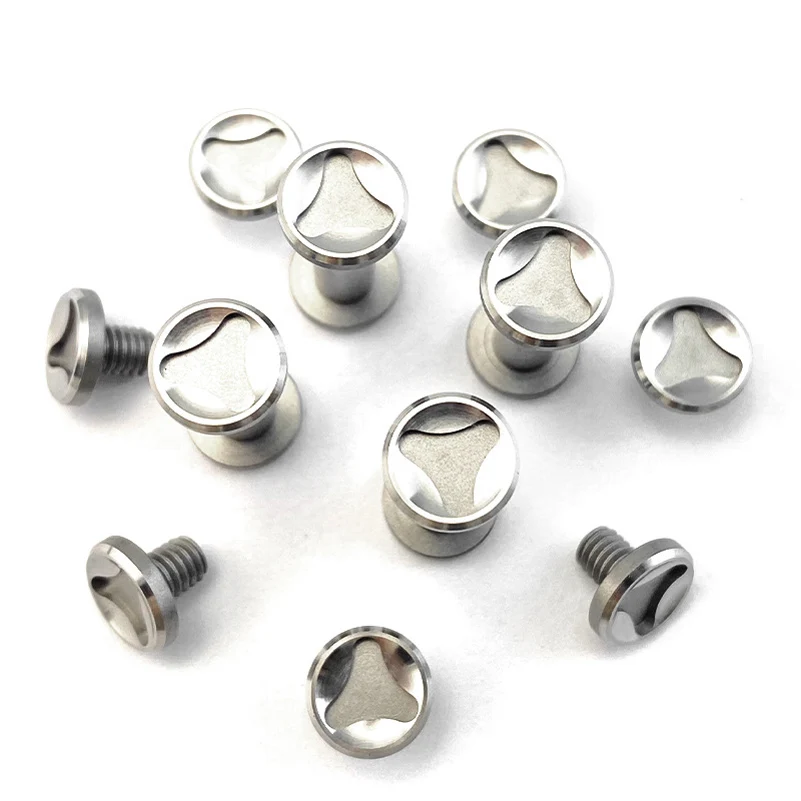 10 Sets/lot CNC 416 Stainless Steel Material Knife Handle Making M4 Pairs Locking Screws Rivet Nail Fastener Bolt Pivot