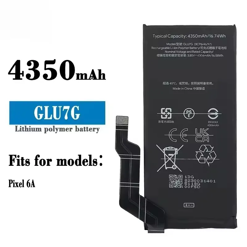 High-quality 2025 Years New 4350mAh GLU7G 4350mAh Replacement Battery for Google PIXEL 6A Mobile Phone Batteria