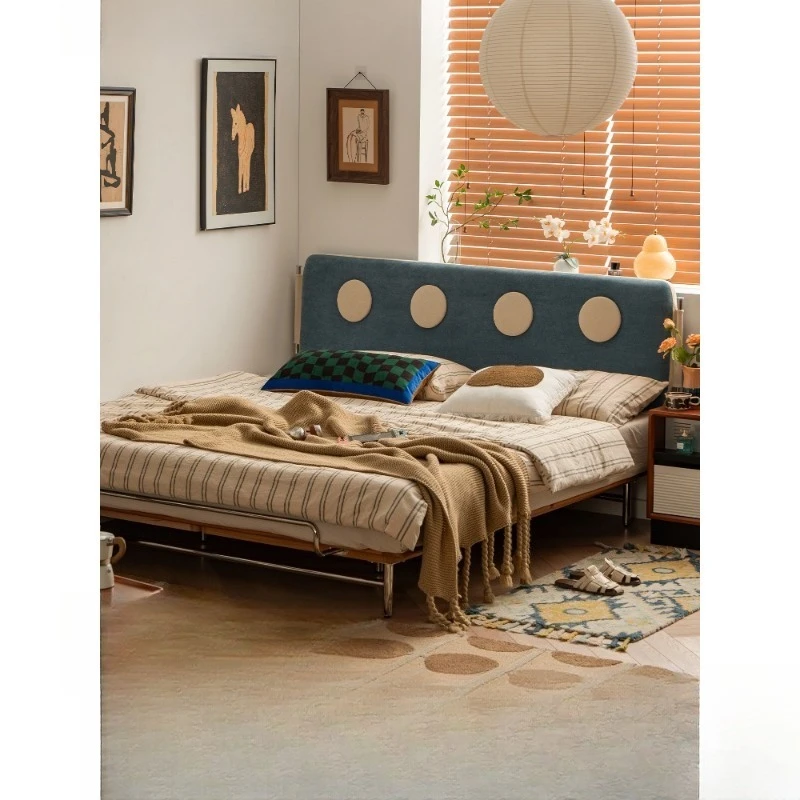 

Nordic solid wood bed Tatami suspended bed Infinity double bed Soft bag bed Japanese style