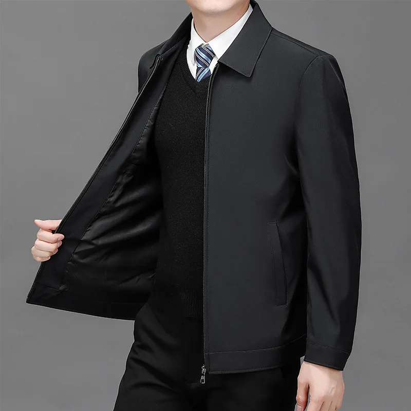 Turn-down Collar Autumn Winter Casual Jacket Men Blazer Thick Warm Jackets for Men Winter Office Dress Coat Social Outerwear 3XL