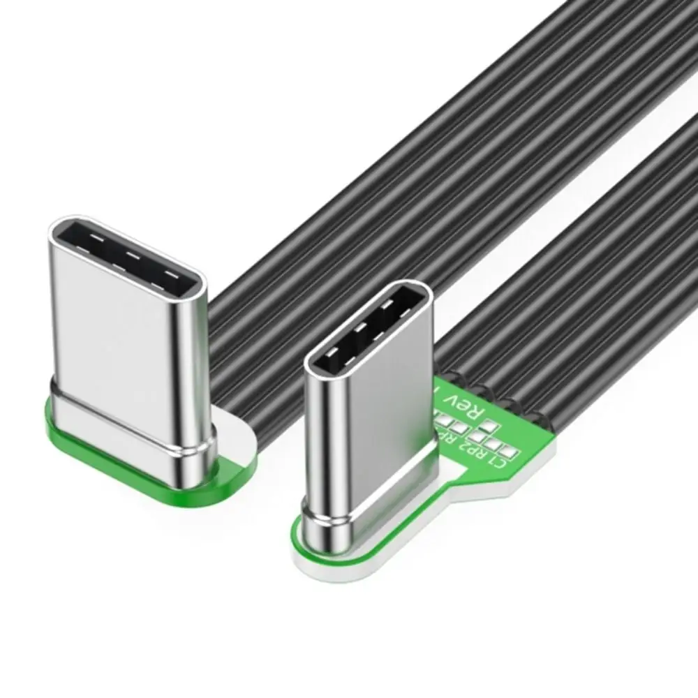 Double Headed Fast Charging Cord Lightweight Anti Oxidation Fast Charging Data Cord Flexible Flat Pipe Bend