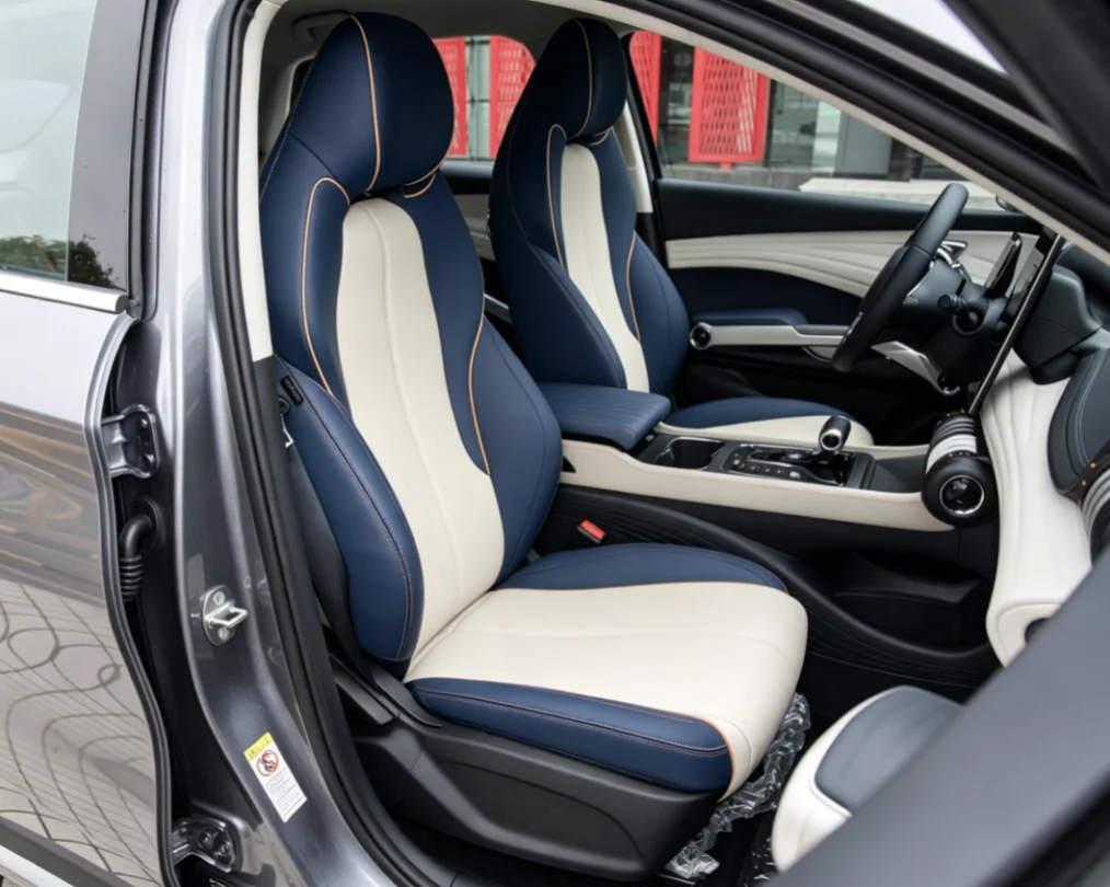 Für BYD Atto 3 2026 Maßgefertigte Autositzbezüge Luxuriöses Nappaleder 100% Passgenau Innenraumzubehör 360 ° Vollständige Abdeckung – Detail 5