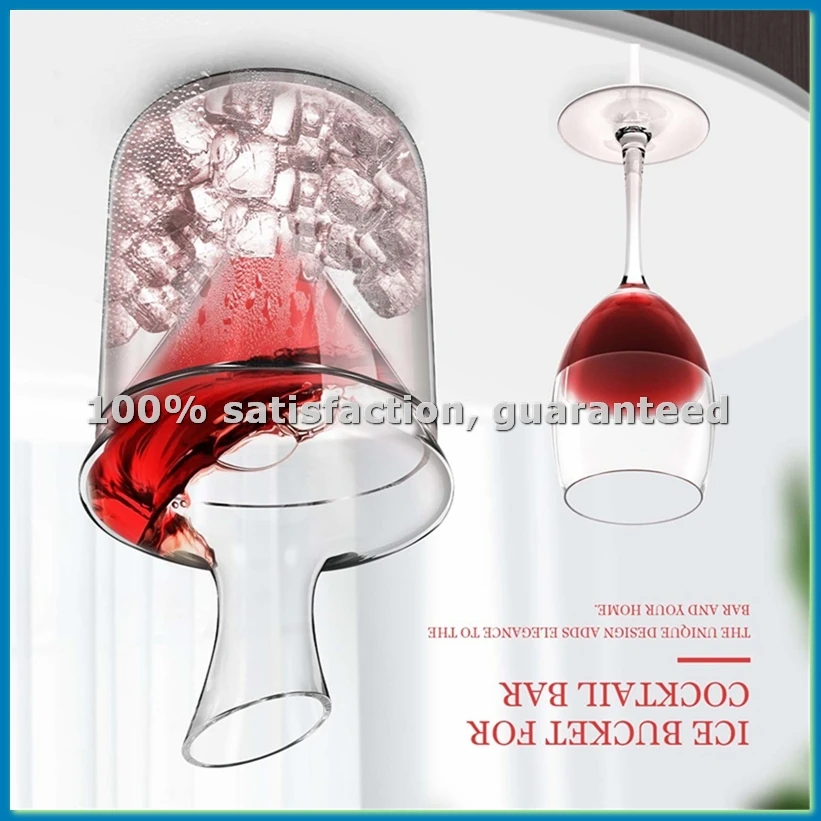 Tumbler Wine Decanter with Ice Bucket, Lead-Free, Hand Blown Crystal Wine Carafe, Rotating Rapid Sway-A57M