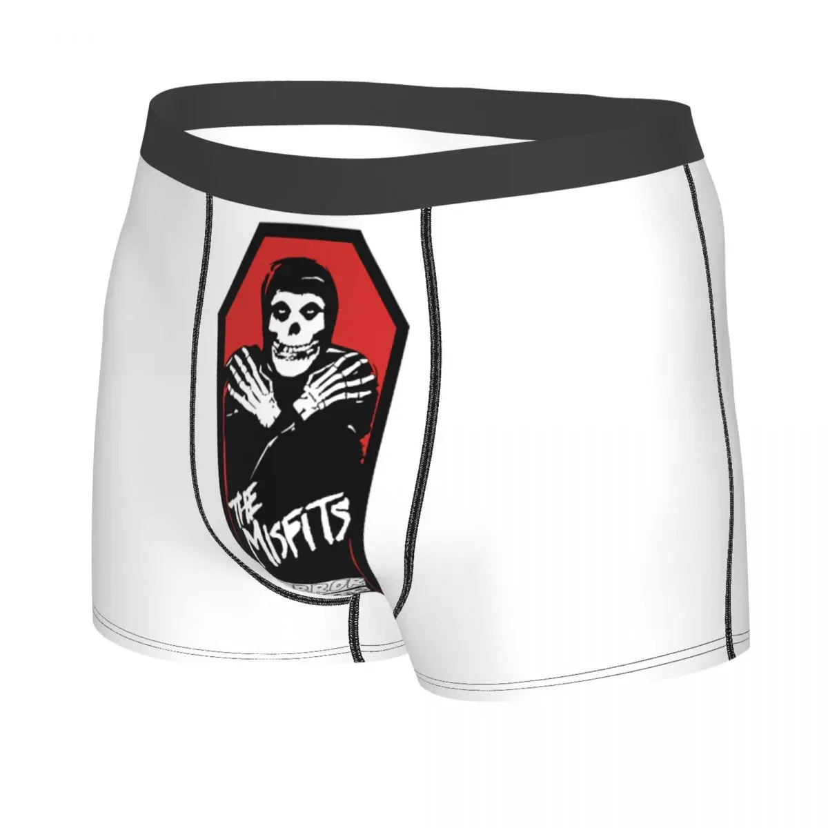 Custom Male Punk Dark Misfits Coffin Horror Business Underwear Heavy Metal Boxer Briefs Breathable Shorts Panties Underpants