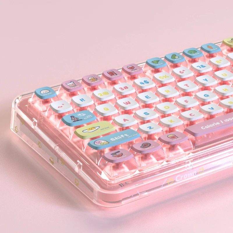 

Calorie Theme Keycaps Cute Kawaii Transparent ASA Profile Keycap Anime Gaming Mechanical KeyCap PBT Thermal Sublimation Key Caps