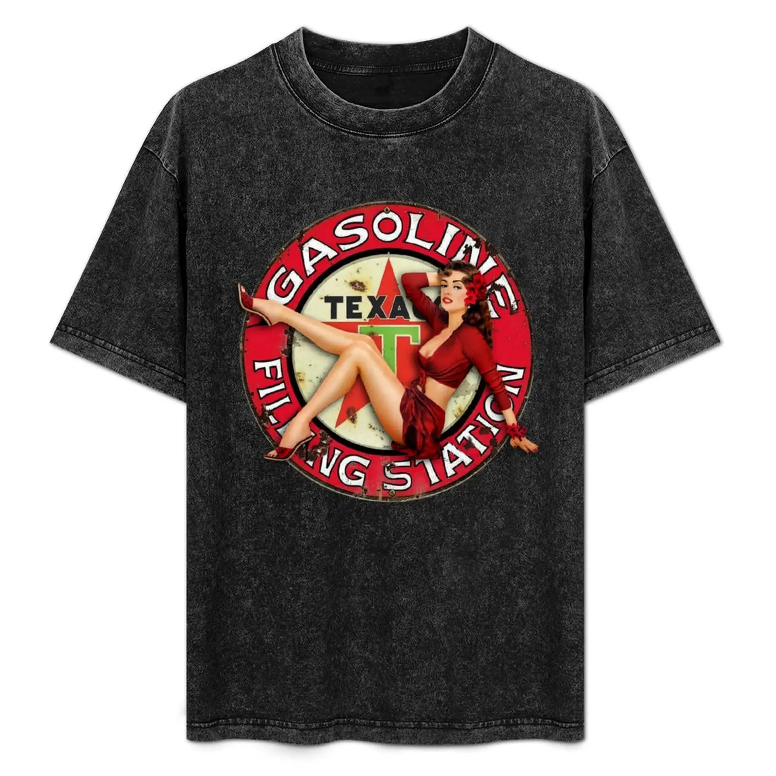 

Vintage Texaco Gasoline Filling Station Sign - Pinup Girl T-Shirt funny costumes shirts graphic tees mens graphic t-shirts funny