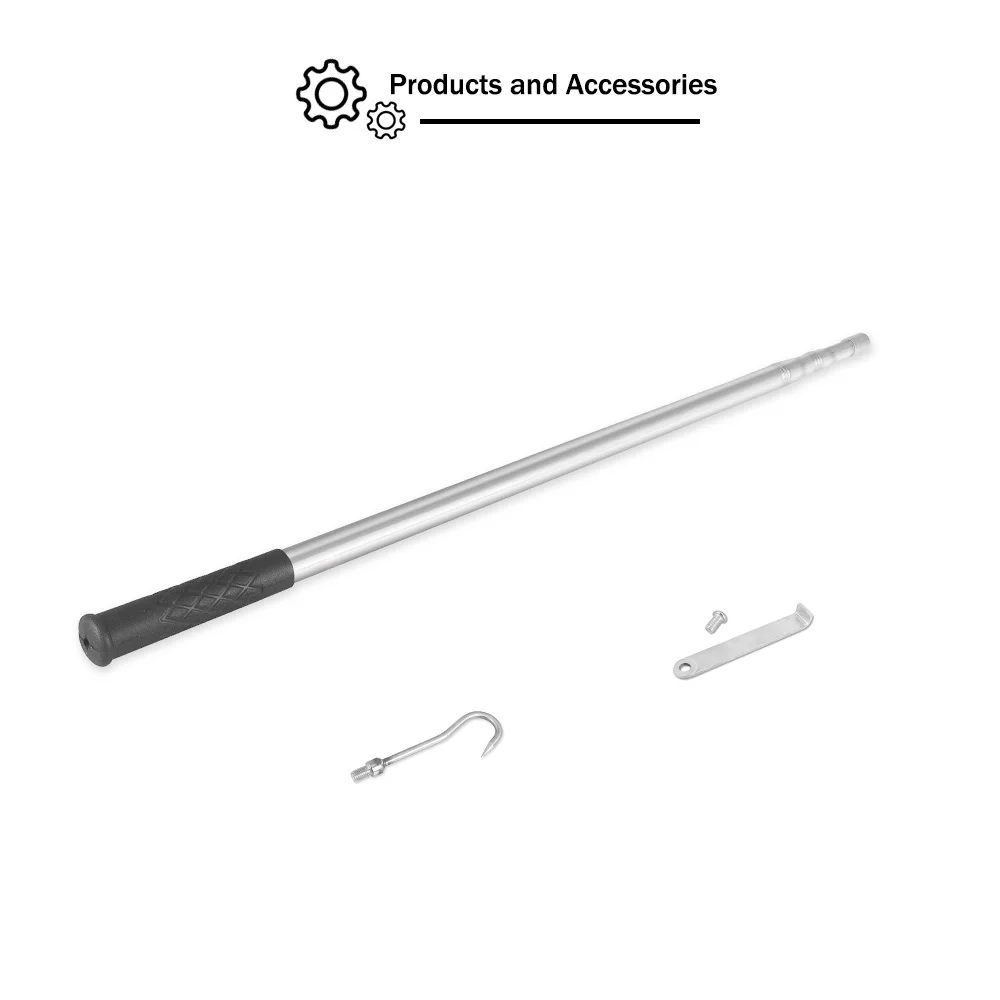 Heavy Duty Telescoping 6.3FT Reach Retriever Grabber Tool with Two Hooks Truck Cargo Pickup Accessories