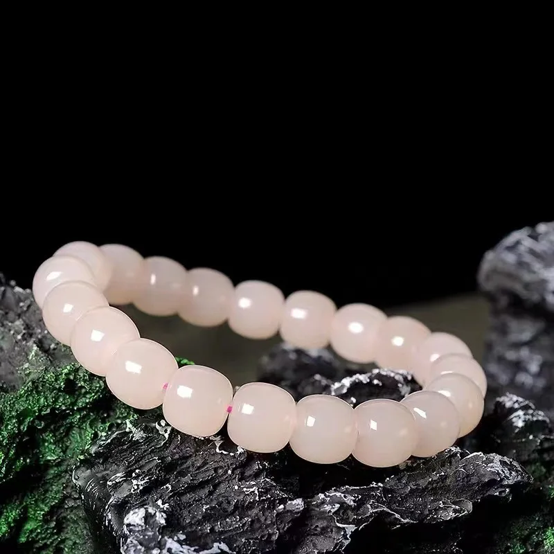 

Natural Qinghai Material Lotus Root Powder Hetian Single Circle Jade Bracelet Jewelry Gift Niche Accessories For Women HandStrin