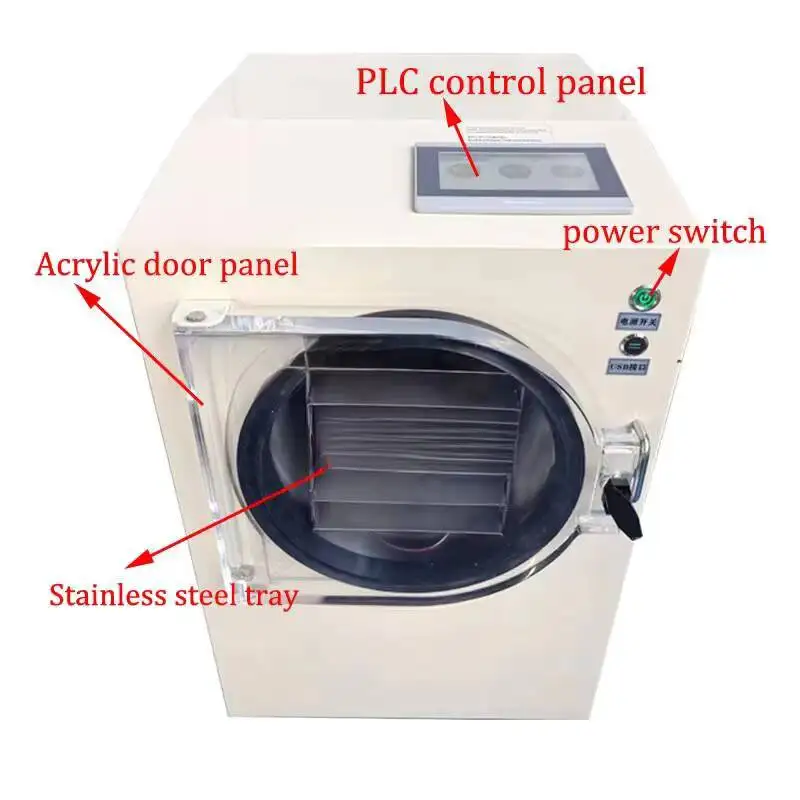 Automatic Electric Heating Eco-Friendly Cube Freeze Dryer Pump SUS304 Stainless Steel 4Kg Capacity For Food Processing And Fruit