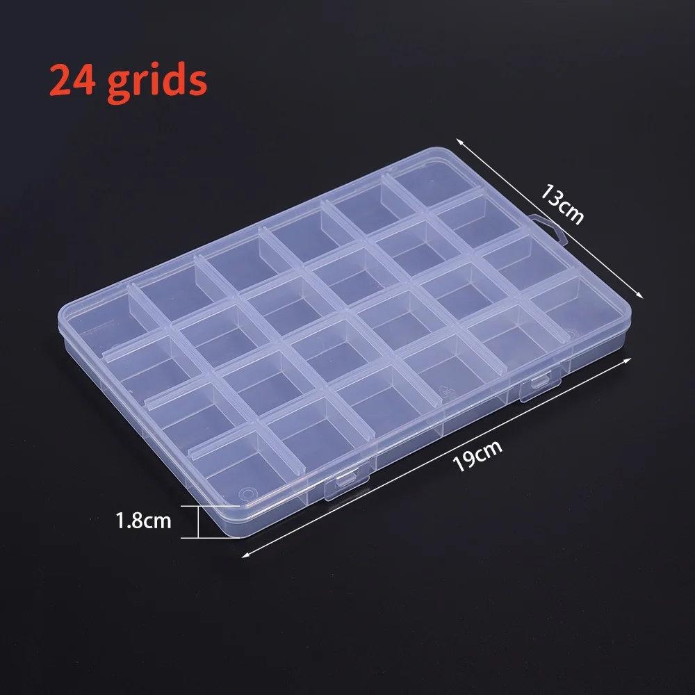 1Pc Transparent Plastic Storage Jewelry Box Jewelry Organizer Box Multifunctional Adjustable Container For Nail Beads Earrings
