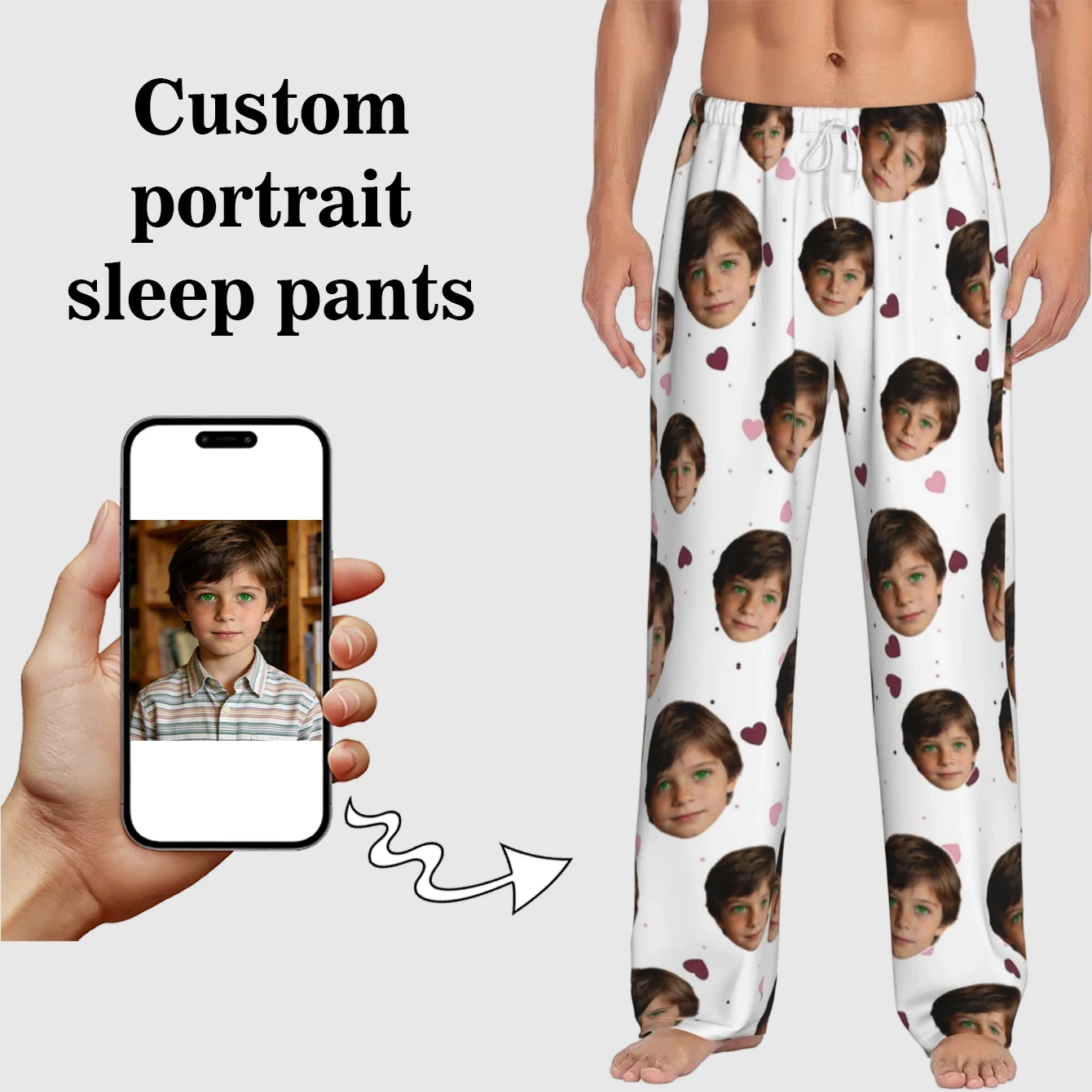 

Индивидуальные пижамные штаны с персонализированными фото лица, теплые пижамные штаны с длинными рукавами для мужчин и женщин, веселый подарок на Рождество