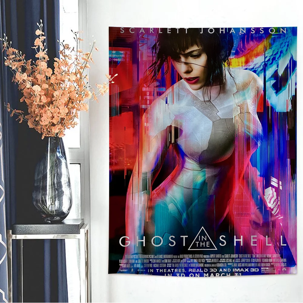 Movie G-Ghost In The S-Shell Colorful Tapestry Wall Hanging Hippie Flower Wall Carpets Dorm Decor Wall Art Decor