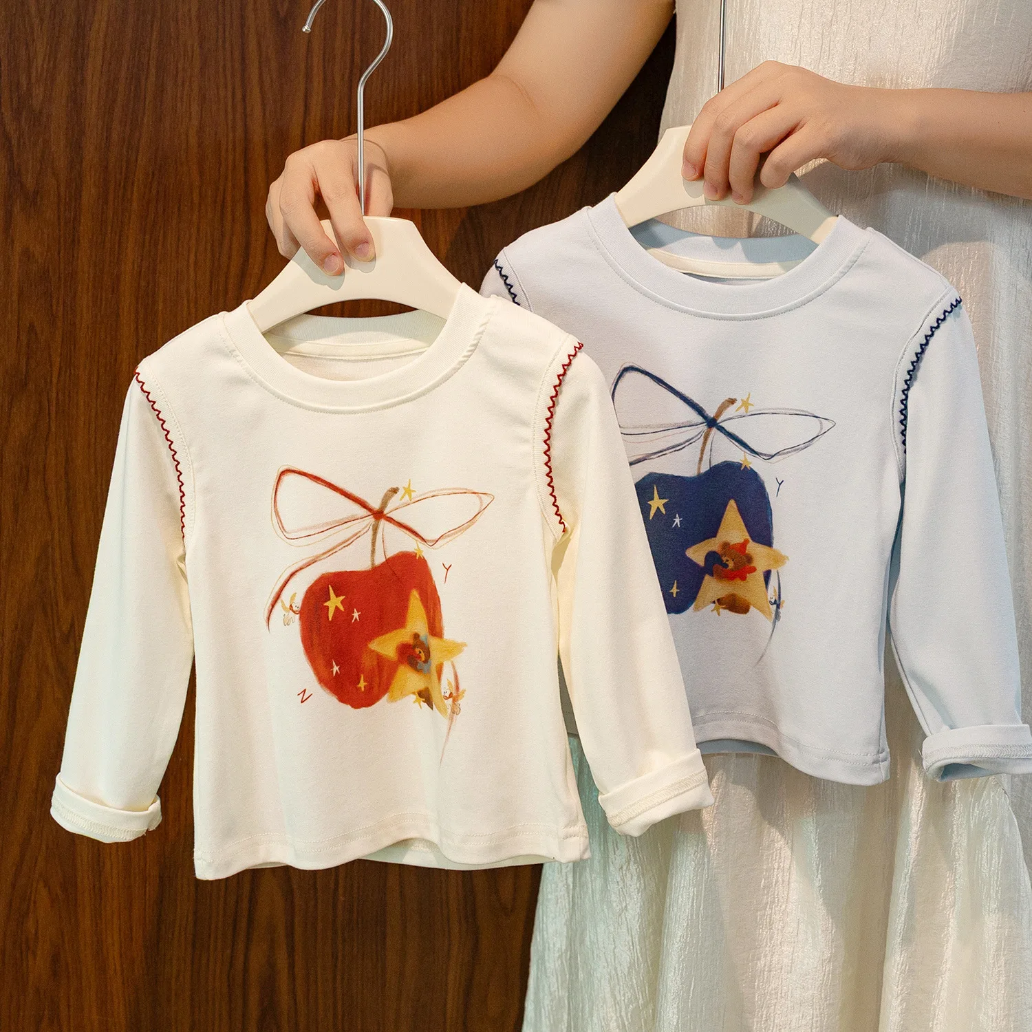 Girls Baby Fall Top 2026 Spring Autumn New Kids Inner Undershirt Little Girl Round Neck Long Sleeve T Shirt