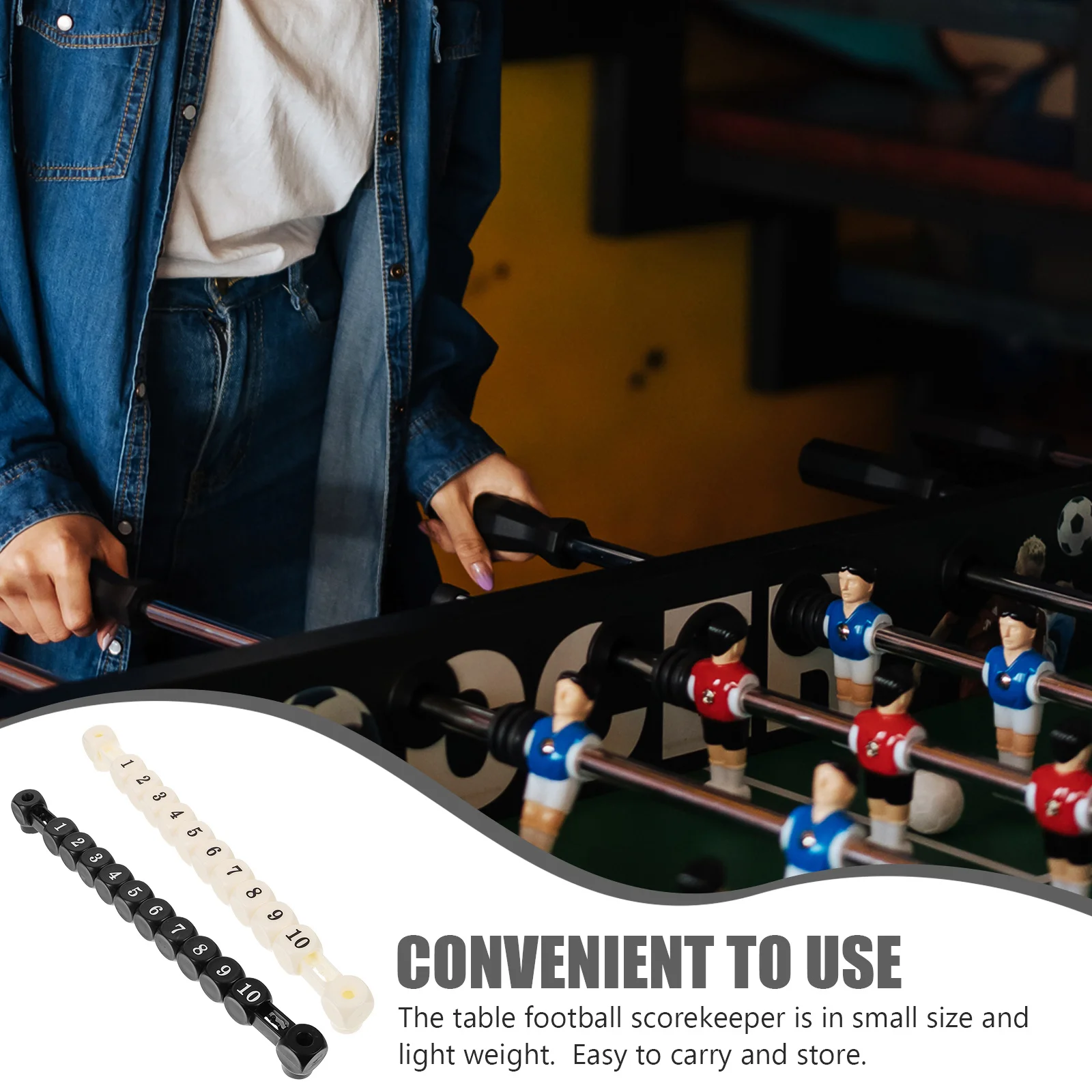 

2Pcs Foosball Scorekeepers Multifunctional Scorekeeper Bars Practical Design Easy to Carry and Store Tennis Scores Keeper