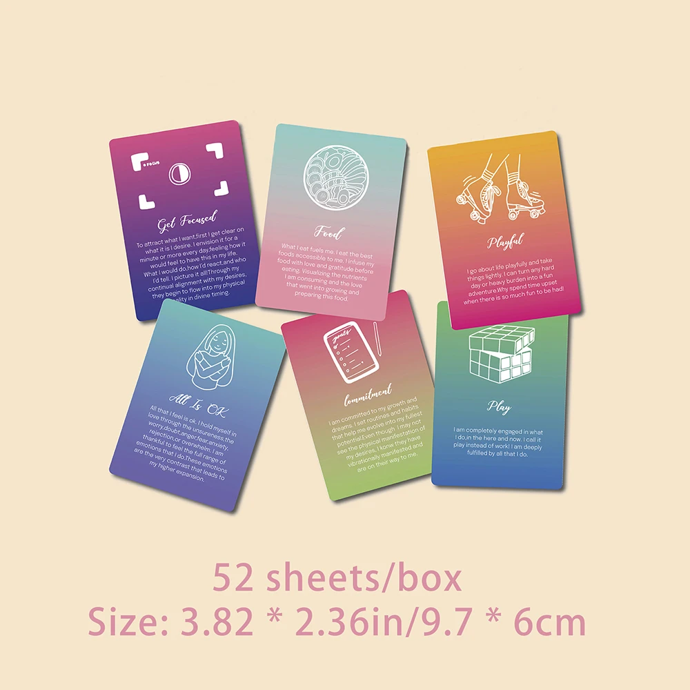 52 ورقة رسالة تحفيزية ذهنية، بطاقة تحفيزية ذاتية ملهمة