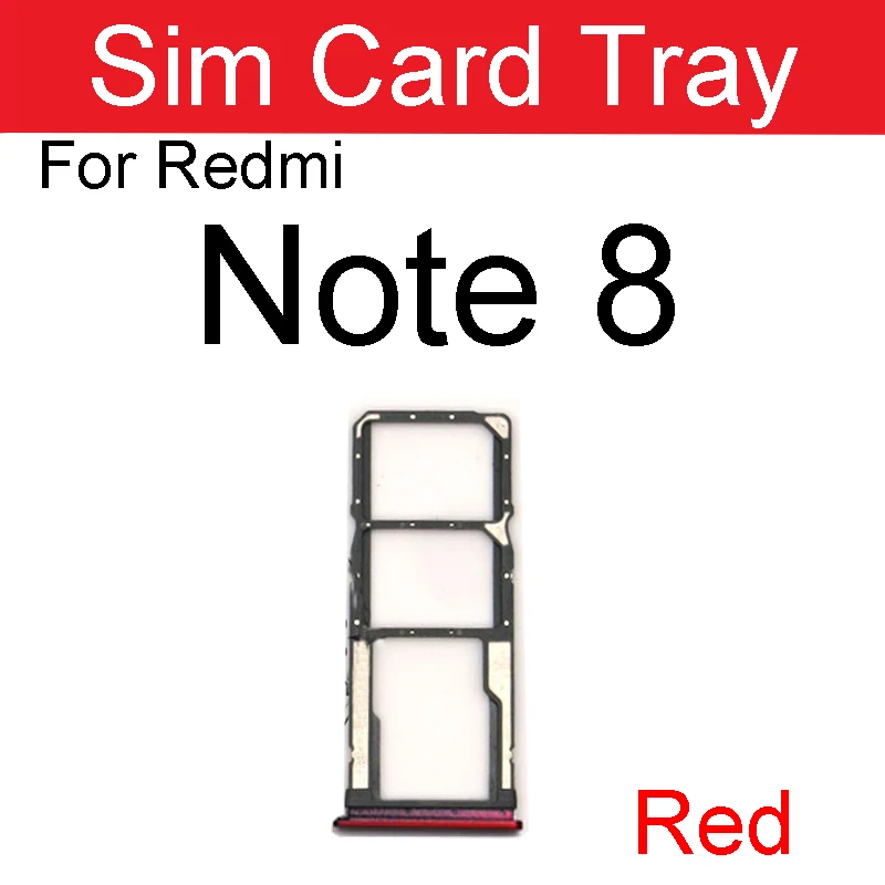 Sim Card Tray For Xiaomi Redmi Red Rice Note 8 Note 8Pro 8T Sim Card Holder Reader  Slot Replacement Parts