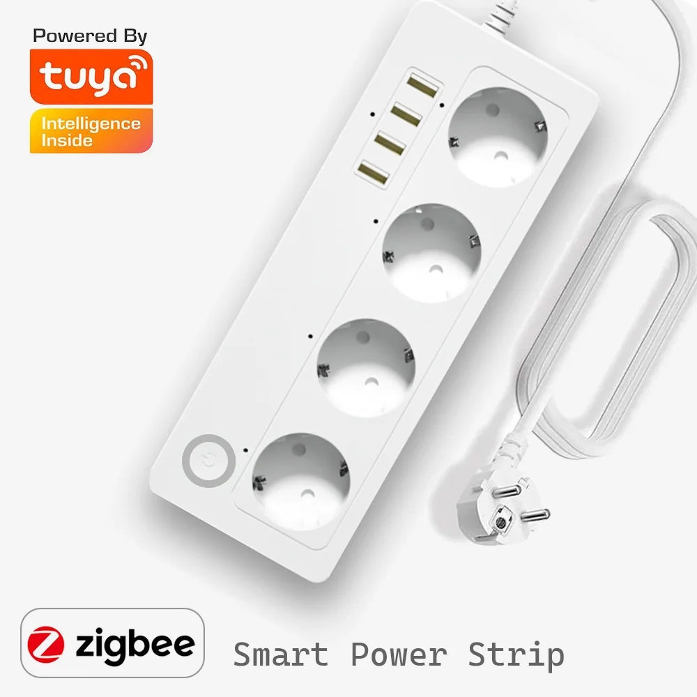 Tuya Zigbee Smart Electric Extension With Fast Charging Power Strip App Remote Control Yandex Alice Zigbee2mqtt Home Assistant