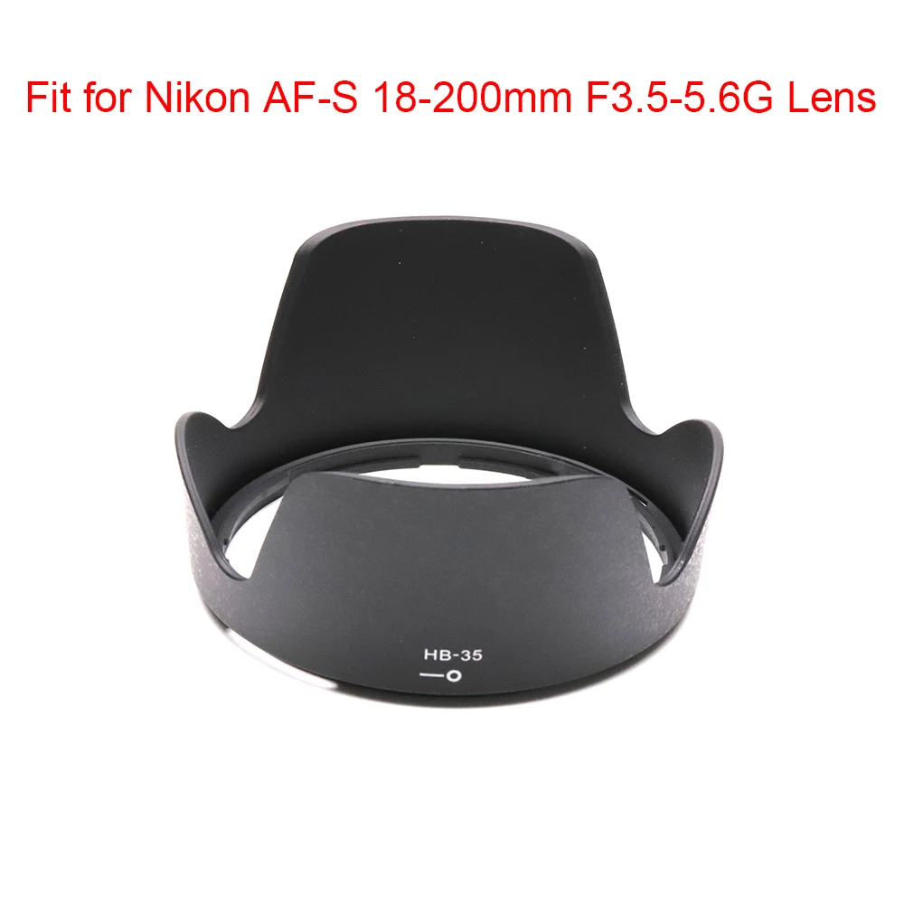 HB-35 لنيكون AF-S DX VR 18-200 مللي متر f/3.5-5.6G IF-ED / AF-S DX 18-200 مللي متر f/3.5-5.6G ED VR II استبدال عدسة هود البلاستيك الأسود