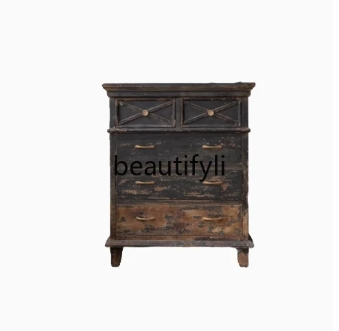 

Ретро деревянный черный комод, ящик для хранения, диван, боковой шкаф, входной шкаф для хранения