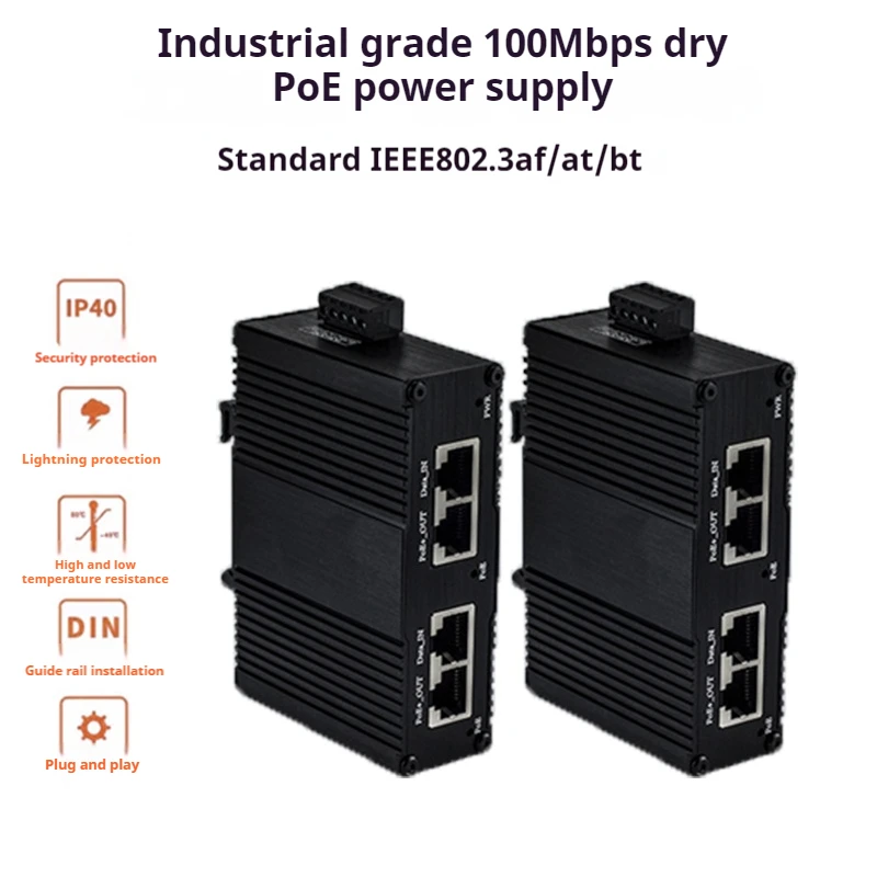 30W/60W/95W Poe Voeding Standaard Gigabit Module Met Power Display High Poe Poe Voeding