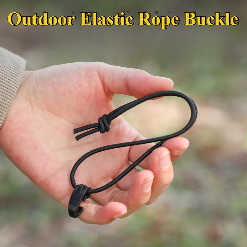 

Black Elastic Rope Cord Bungee Ties with Plastic Hook Buckle Outdoor External Strapping Backpack Bag Parts