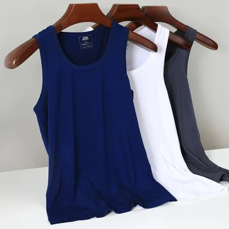 

5pcs Men's underwear thin vest sleeveless Modale sports hurdle tight fitness stretch summer T-shirt bottoms shirt