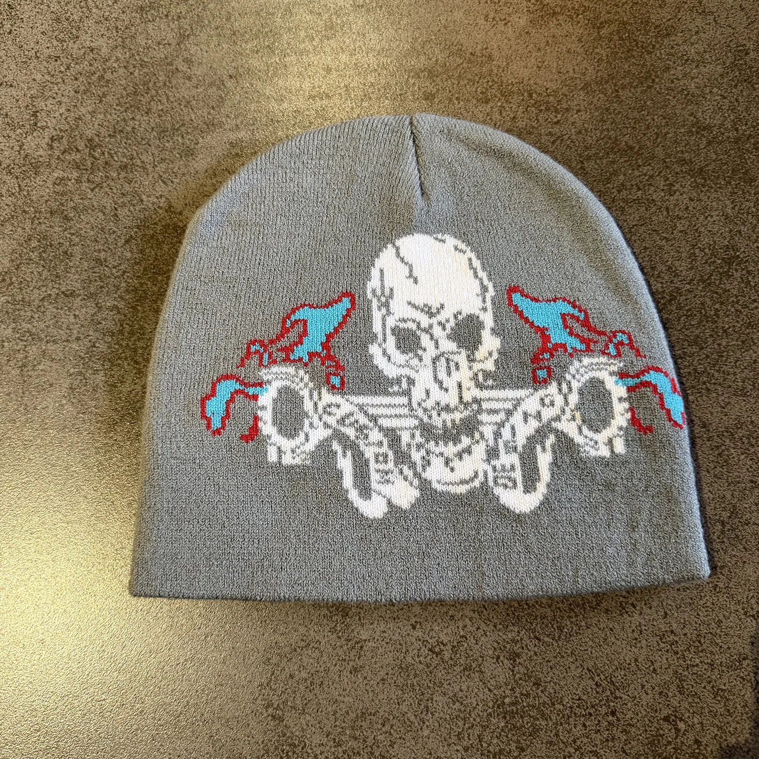 New Men Women Dark Style Flame Skull Jacquard Knitted Hats Warm Hip-hop Fashion Personal Beanies Street Versatile Retro Niche