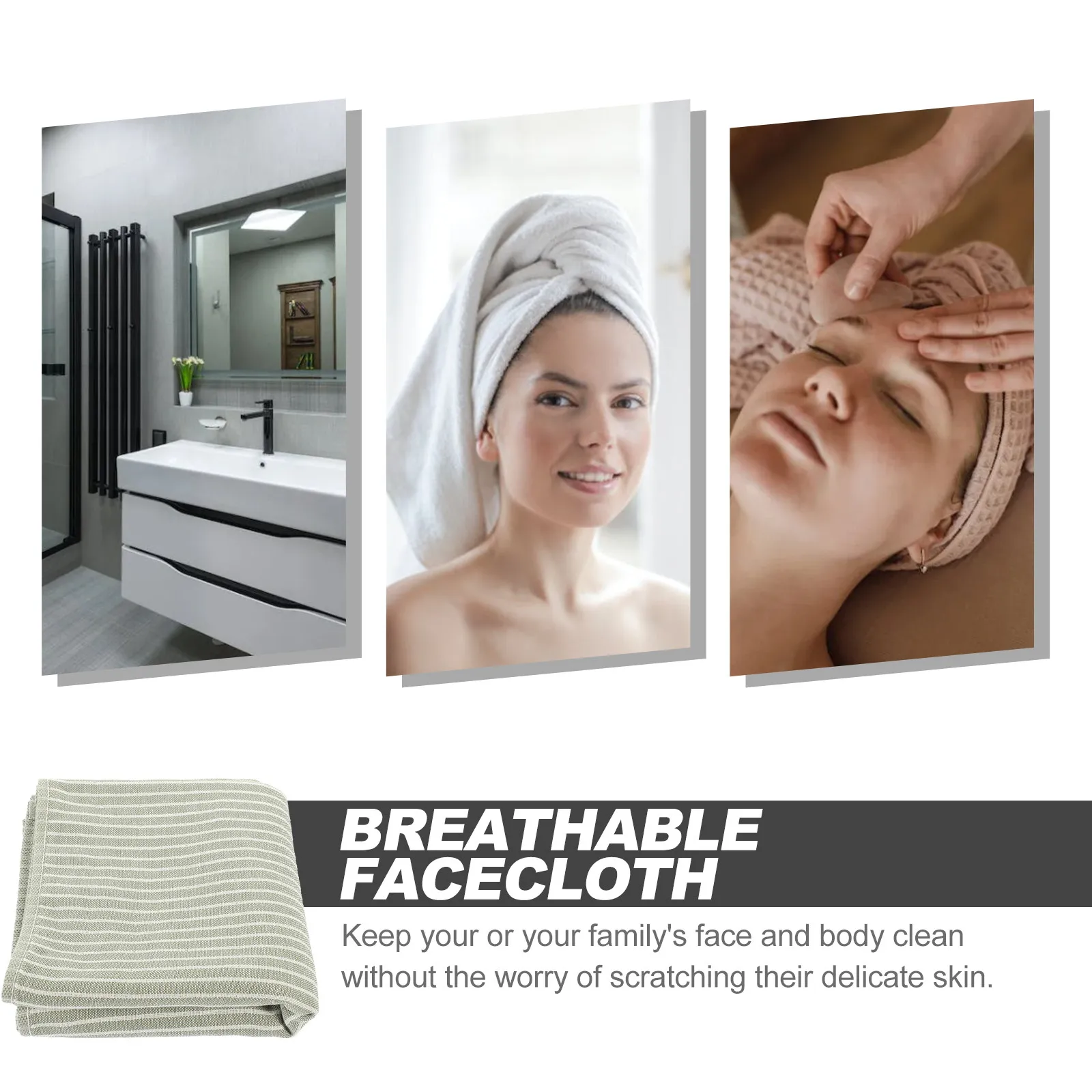 1Pcs Pure Cotton Towel Breathable Soft Thickened Facecloth Face Cleansing Bath Towel for Home Dorm Hotel Use Green Comfortable